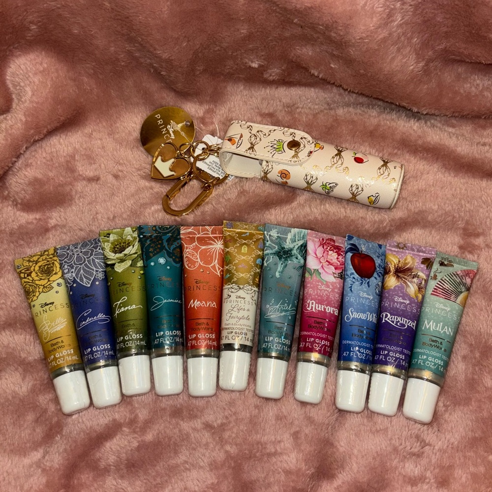 bath and body works disney princess lipgloss full set